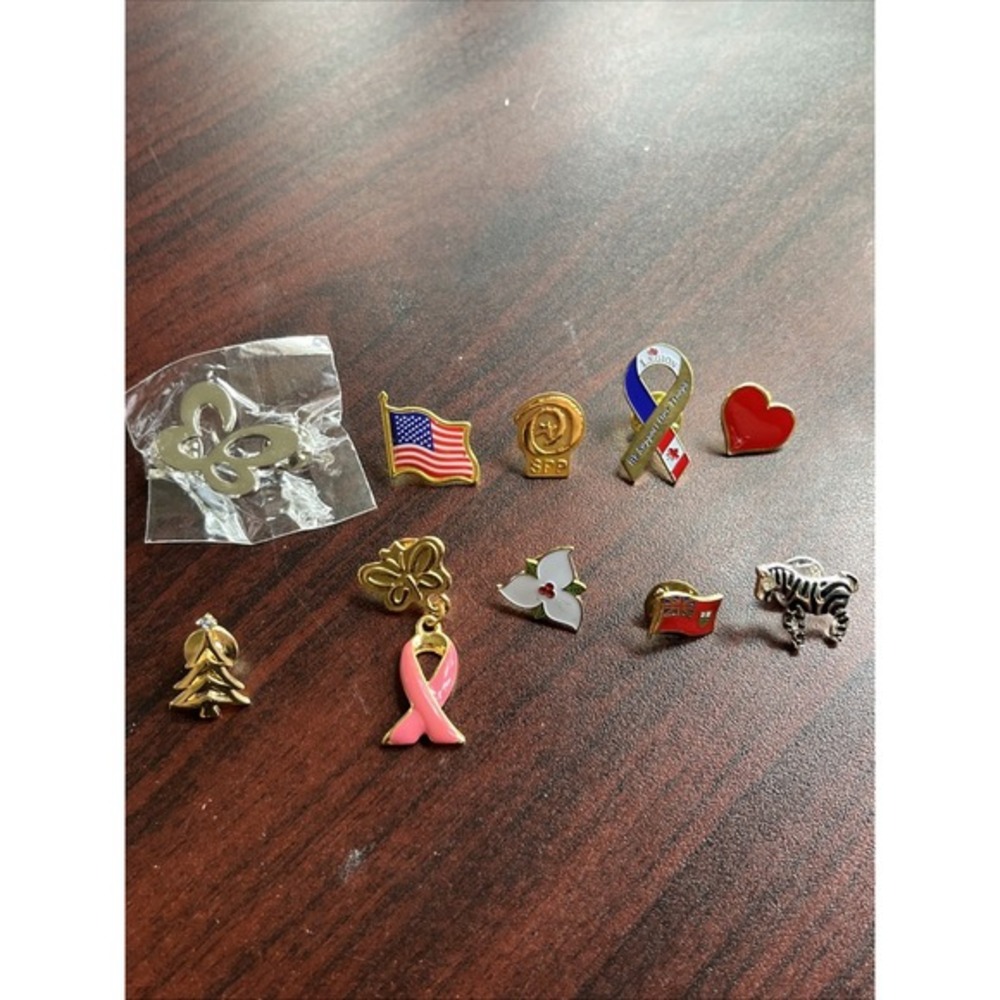 Lot Of 10 Random Mixed Lapel‎ Hat Pins A8